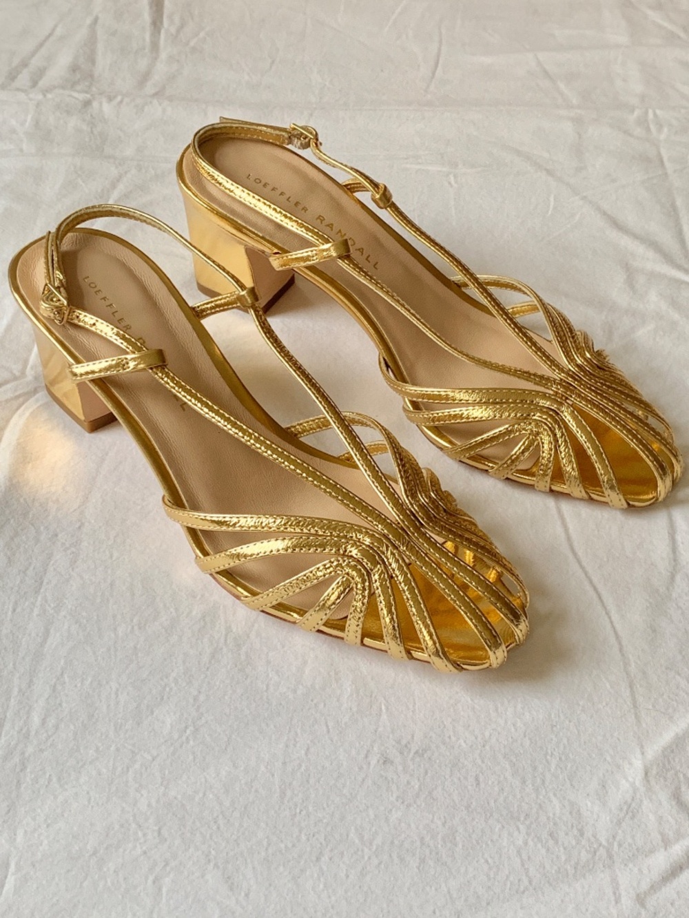 Loeffler Randall Priscilla Leather Heels Gold 6.5